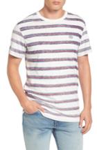 Men's Rvca Warped Stripe T-shirt, Size - White