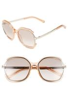 Women's Chloe 'jayme' 54mm Square Sunglasses - Peach