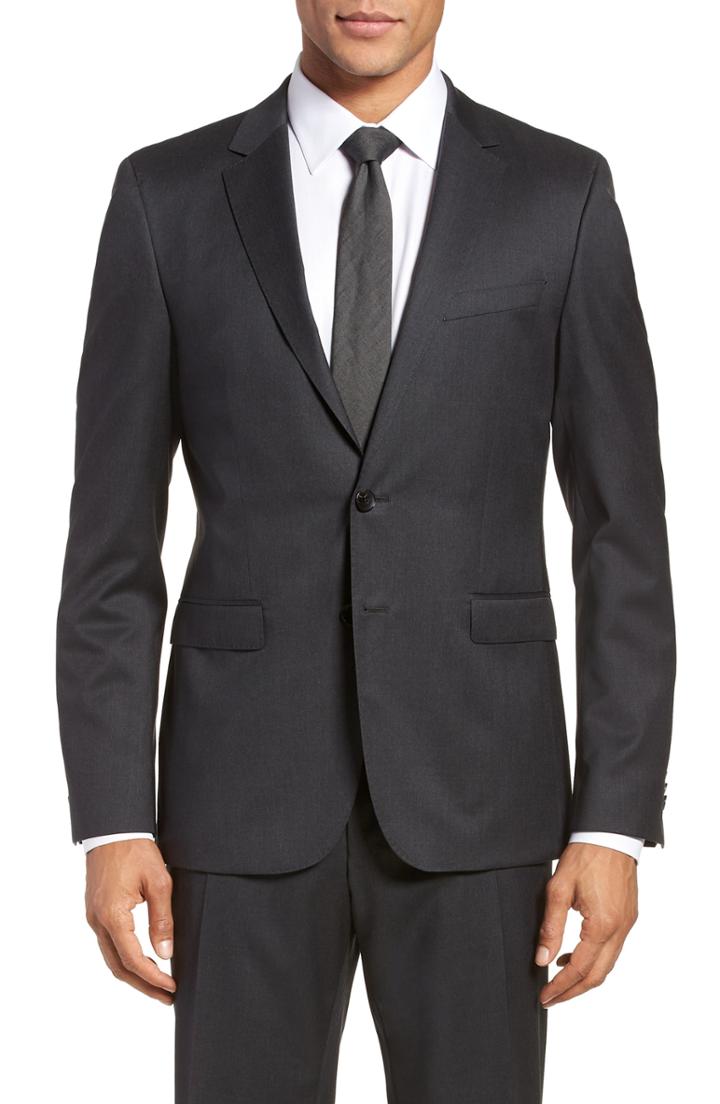 Men's Boss Ryan Cyl Extra Trim Fit Solid Wool Sport Coat R - Grey