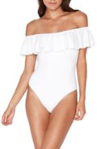 Women's L Space Off The Shouder One-piece Swimsuit - White