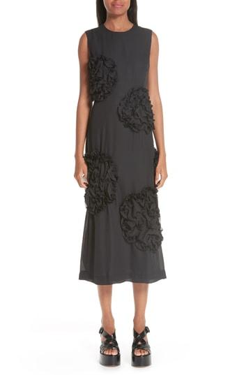 Women's Simone Rocha Flower Georgette Sheath Dress Us / 6 Uk - Black