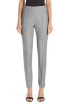 Women's St. John Collection Sharkskin Stretch Wool Blend Skinny Ankle Pants - Grey