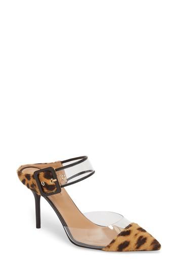 Women's Aquazurra Optic Pvc Mule With Genuine Calf Hair Trim Us / 35eu - Brown