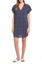 Petite Women's Bobeau Print Shirtdress, Size P - Blue