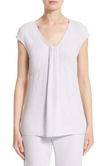 Women's St. John Collection Satin Back Crepe Shell, Size - Purple