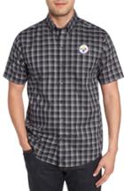 Men's Cutter & Buck Pittsburgh Steelers - Fremont Regular Fit Check Sport Shirt - Black