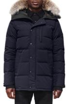 Men's Canada Goose Carson Slim Fit Hooded Down Parka With Genuine Coyote Fur Trim - Blue