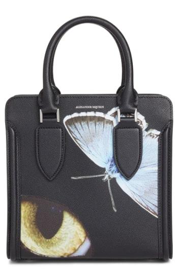 Alexander Mcqueen Small Heroine - Obsession Print Calfskin Leather Tote -