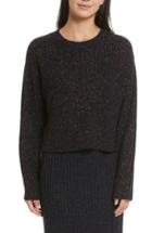 Women's Rag & Bone Leyton Metallic Knit Merino Wool Blend Sweater, Size - Blue