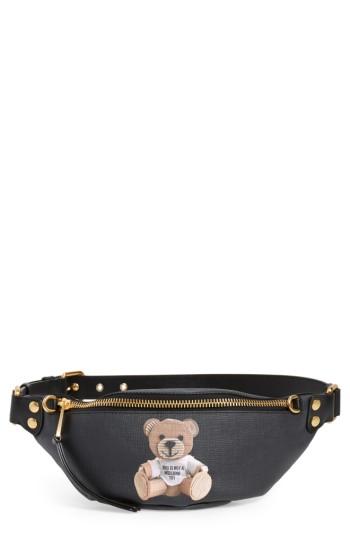 Moschino Cardboard Bear Faux Leather Belt Bag - White
