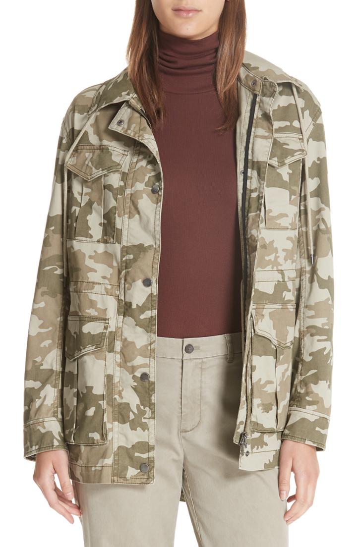 Women's Atm Anthony Thomas Melillo Camo Stretch Cotton Field Jacket