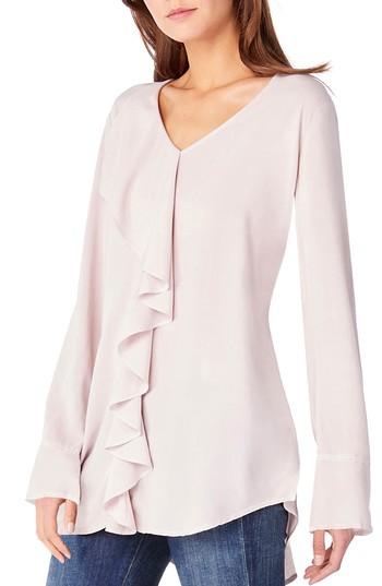 Women's Michael Stars V-neck Ruffle Tunic - Pink