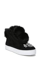 Women's Sam Edelman Leland Faux Fur Sneaker .5 M - Black