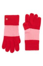 Women's Kate Spade New York Colorblock Knit Gloves, Size - Red