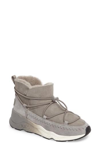 Women's Ash Mitsouko Genuine Shearling Sneaker Eu - Grey