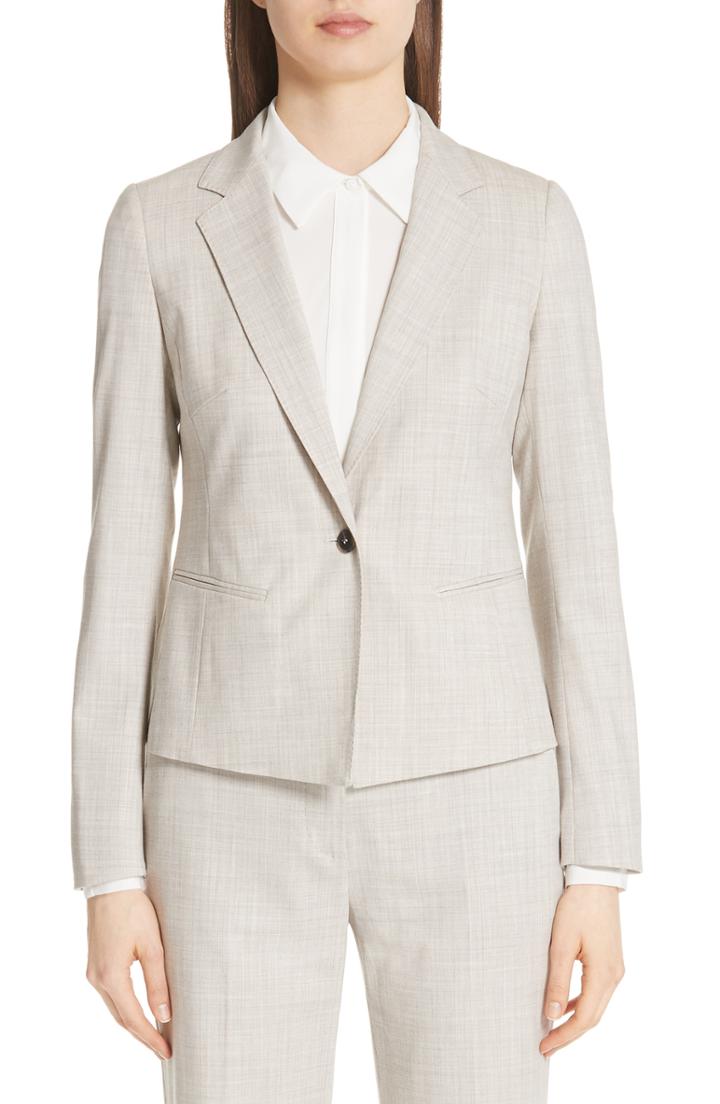 Women's Max Mara Albert Stretch Wool Jacket Us / 38 It - Beige