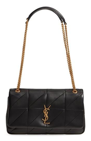 Saint Laurent Jamie Patchwork Leather Shoulder Bag - Black