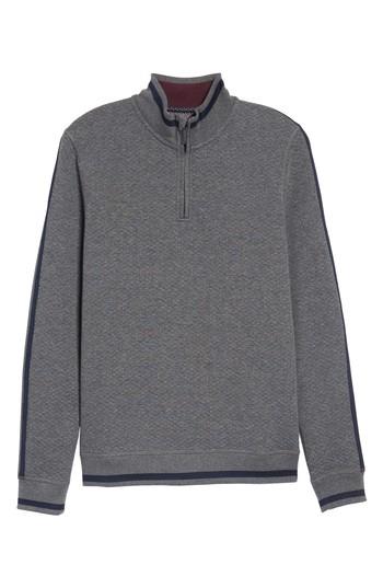 Men's Ted Baker London Sidney Quilted Quarter Zip Sweatshirt (m) - Black