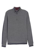 Men's Ted Baker London Sidney Quilted Quarter Zip Sweatshirt (m) - Black