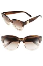 Women's Mcm 53mm Cat Eye Sunglasses - Striped Brown