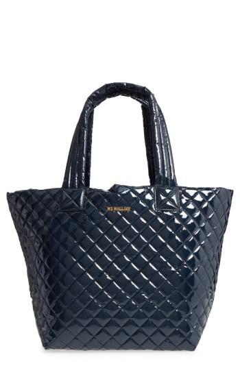 Mz Wallace 'medium Metro' Quilted Lacquer Tote - Blue