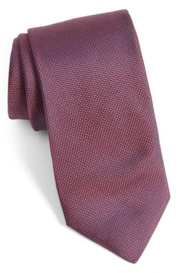 Men's Ted Baker London Solid Silk Tie, Size - Burgundy