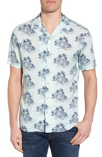 Men's Surfside Supply Tonal Hawaiian Print Camp Shirt - White