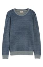 Men's Faherty Stripe Crewneck Sweatshirt, Size - Blue