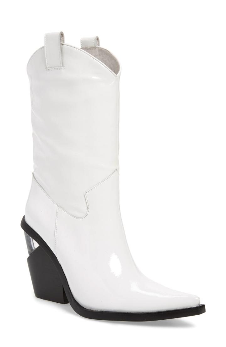 Women's Jeffrey Campbell Suborbit Western Bootie .5 M - Ivory
