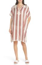 Women's Tory Burch Alcott Beach Linen Cover-up Caftan /small - Ivory