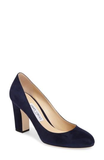 Women's Jimmy Choo Billie Block Heel Pump .5us / 36.5eu - Blue