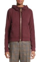 Women's Marc Jacobs Embroidered Sleeve Hoodie - Burgundy