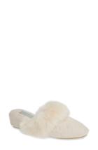 Women's Patricia Green Josephine Genuine Rabbit Fur & Faux Fur Trim Slipper M - Beige