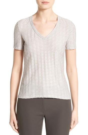 Women's Armani Collezioni Metallic Jersey Tee Us / 38 It - Beige