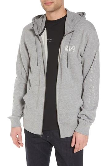 Men's Rvca Balance Reflect Zip Hoodie - Grey