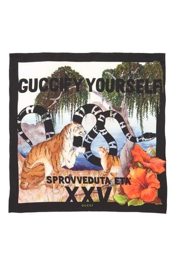 Women's Gucci Exotic Hawaiian Print Square Silk Square