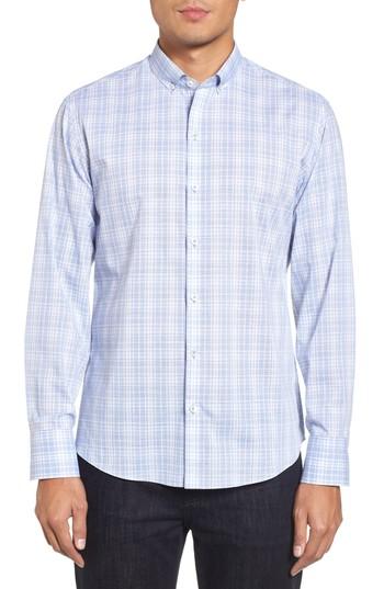 Men's Zachary Prell Cochran Slim Fit Plaid Sport Shirt - Blue