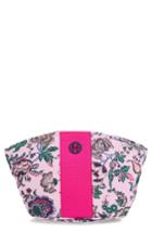 Tory Burch Medium Floral Print Nylon Cosmetics Case, Size - Pink Small Happy Times
