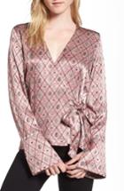 Women's Chelsea28 Satin Wrap Blouse - Pink