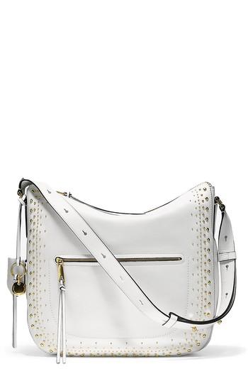 Cole Haan Marli Studded Leather Bucket Hobo - White