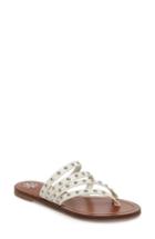 Women's Tory Burch Patos Studded Thong Sandal M - White