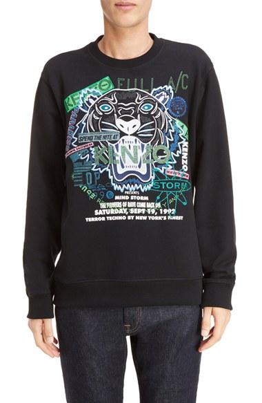 Men's Kenzo Embroidered Graphic Sweatshirt - Black
