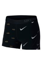 Women's Nike Pro Metallic Shorts, Size - Black