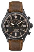 Men's Timex Waterbury Chronograph Leather Strap Watch, 42mm