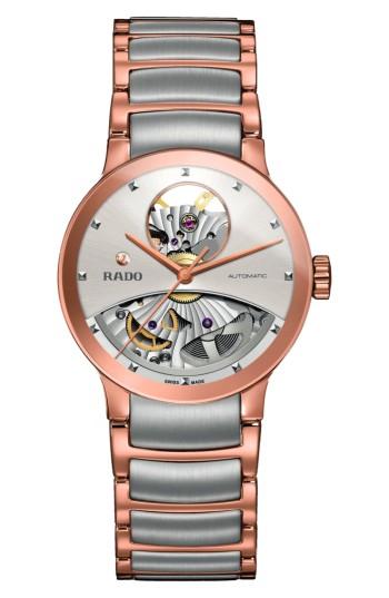 Women's Rado Centrix Automatic Open Heart Bracelet Watch, 33mm