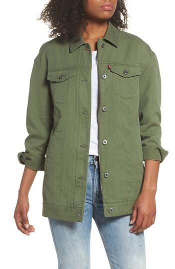 Women's Levi's Oversize Cotton Canvas Trucker Jacket - Green