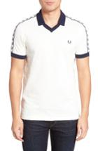 Men's Fred Perry Taped Logo Polo, Size - White