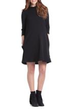 Women's Lilac Clothing Mock Neck Swing Maternity Dress