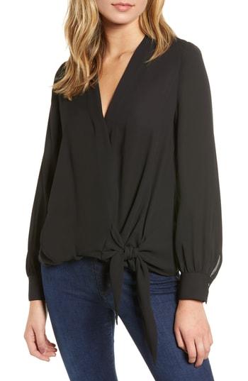 Women's Chelsea28 Tie Front Top - Black