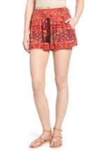 Women's Band Of Gypsies Smocked Shorts - Red